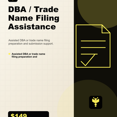 Boomn product image - DBA / Trade Name Filing Assistance