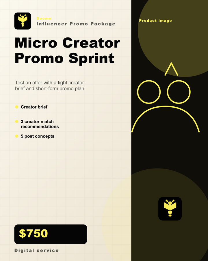 Boomn product image - Micro Creator Promo Sprint