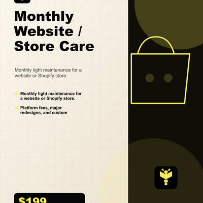 Boomn product image - Monthly Website / Store Care