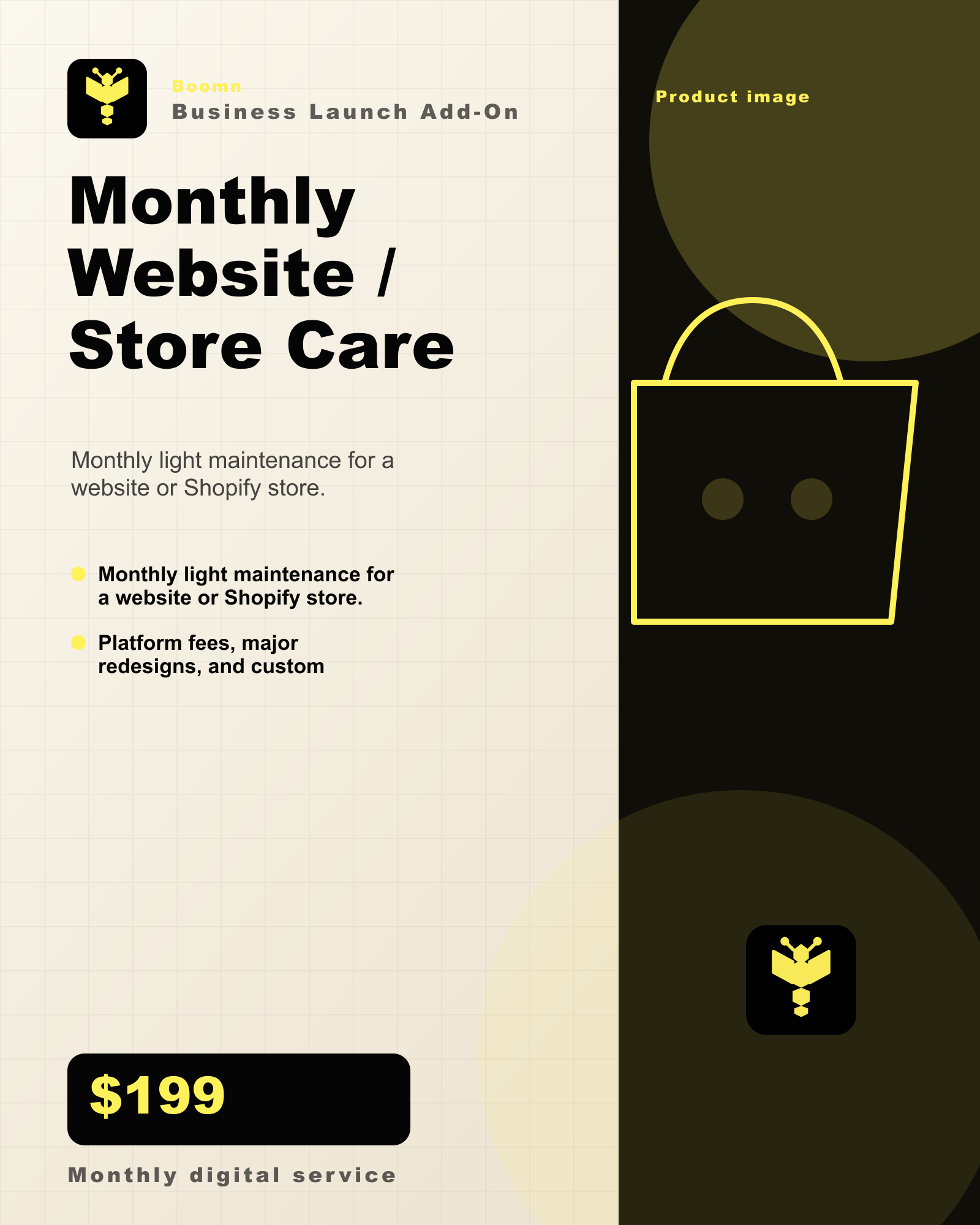 Boomn product image - Monthly Website / Store Care