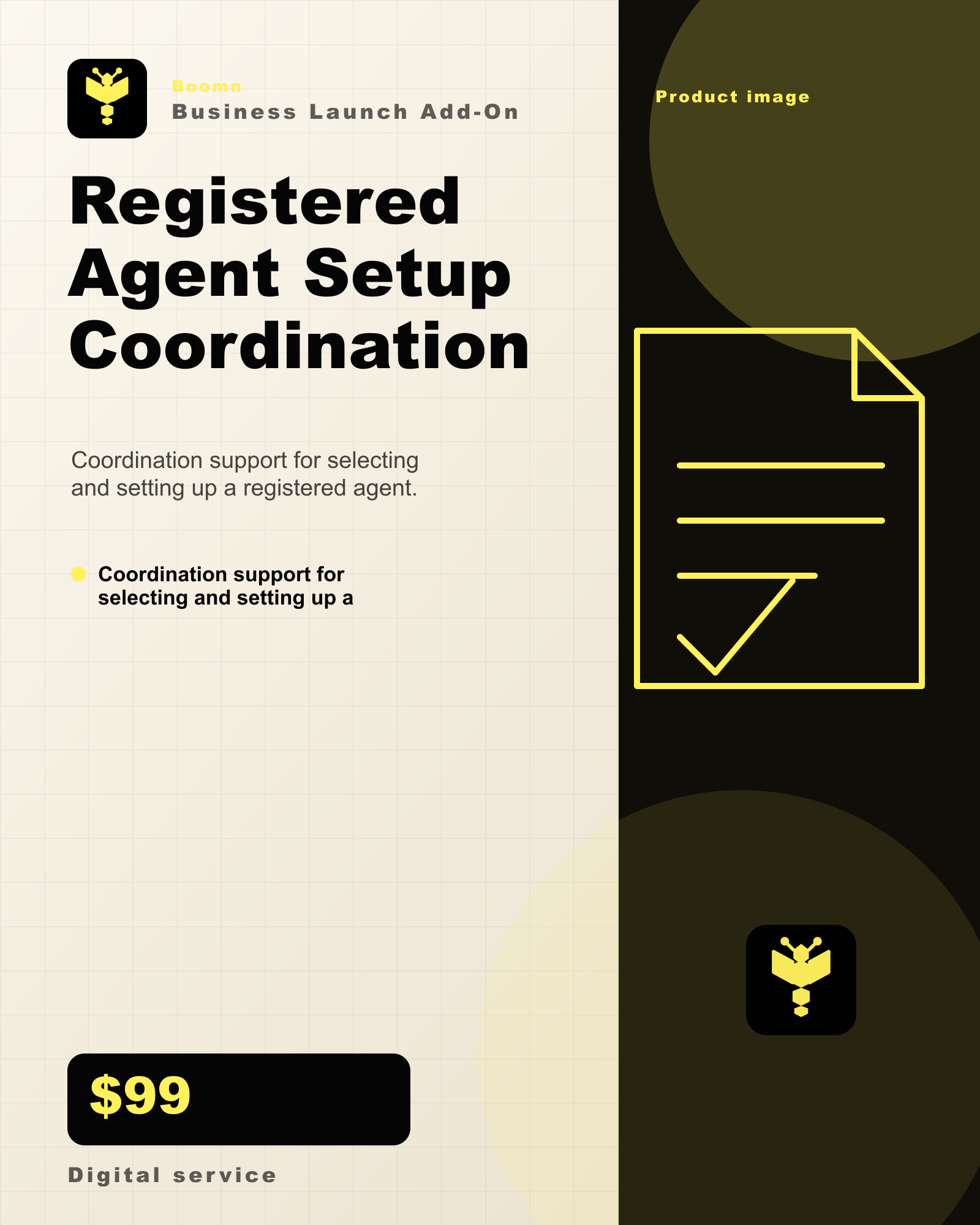 Boomn product image - Registered Agent Setup Coordination